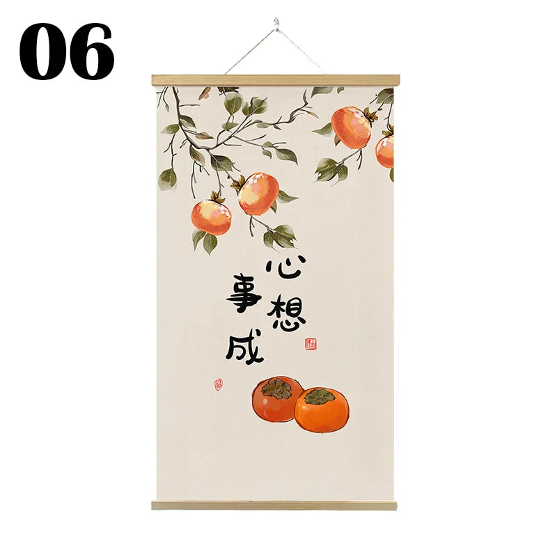 Japanese Ukiyoe Canvas Posters And Prints Home Decoration Painting Wall Art Picture With Solid Wood Hanging Scroll