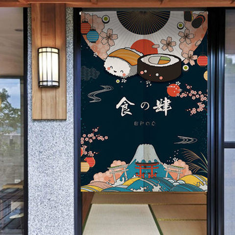 Household Bedroom Room Half Curtain Cotton Linen Fabric Door Curtain