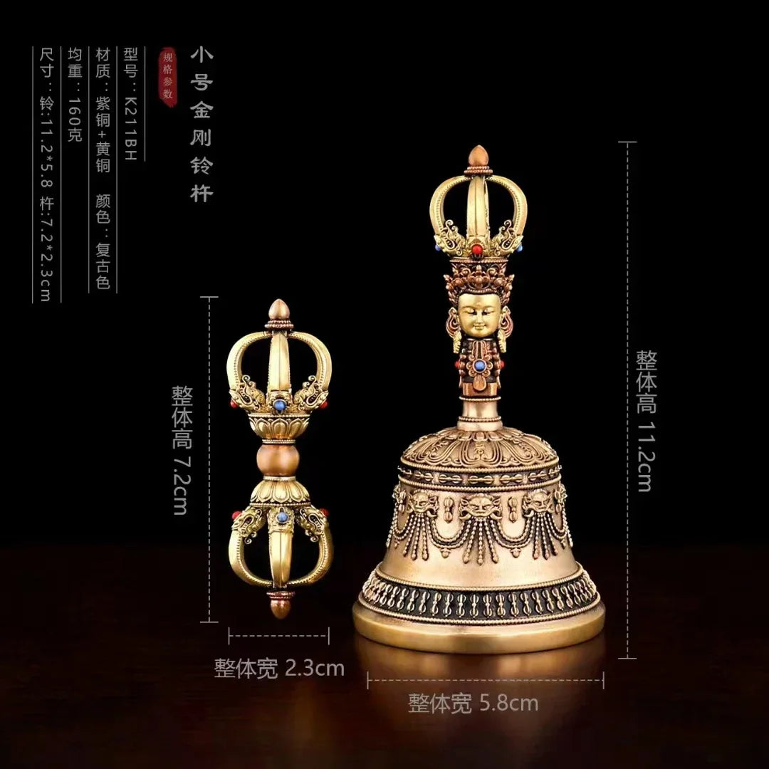 Nepalese craftsmanship Modern Tibetan pure copper three-color five-stranded diamond