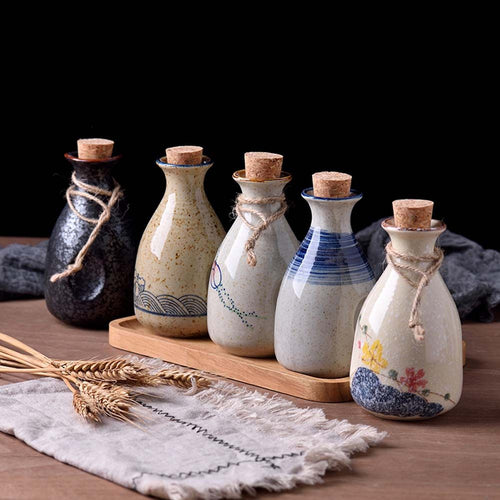 Authentic Japanese Ceramic Sake Pot - Beautiful Porcelain Wine Jug for Traditional Serving