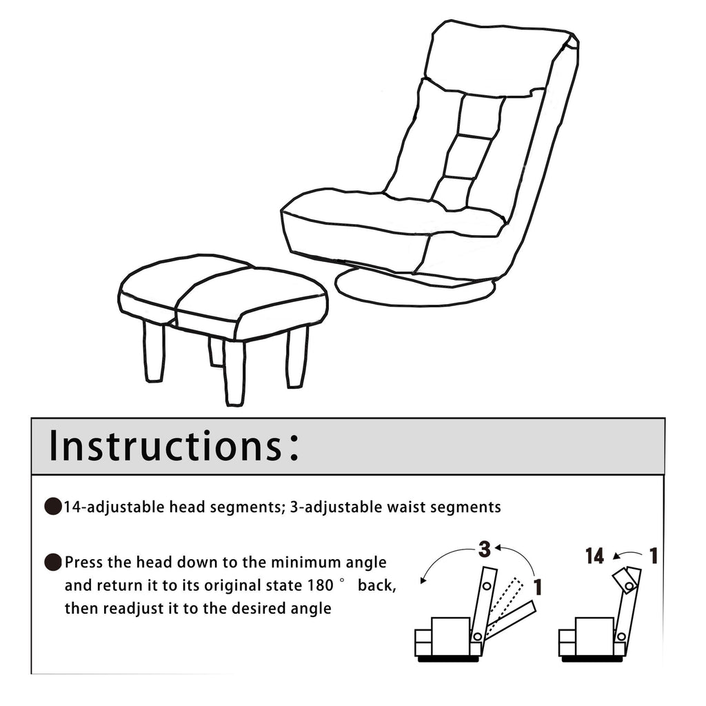 Adjustable Tatami Floor Chair with 3D Ergonomic Support