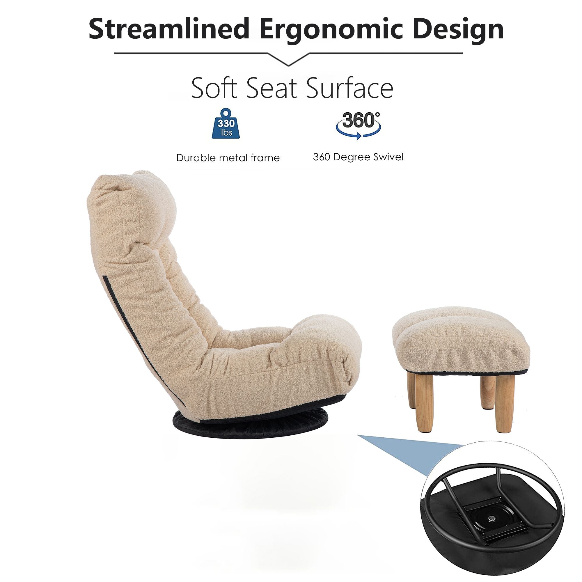 Adjustable Tatami Floor Chair with 3D Ergonomic Support