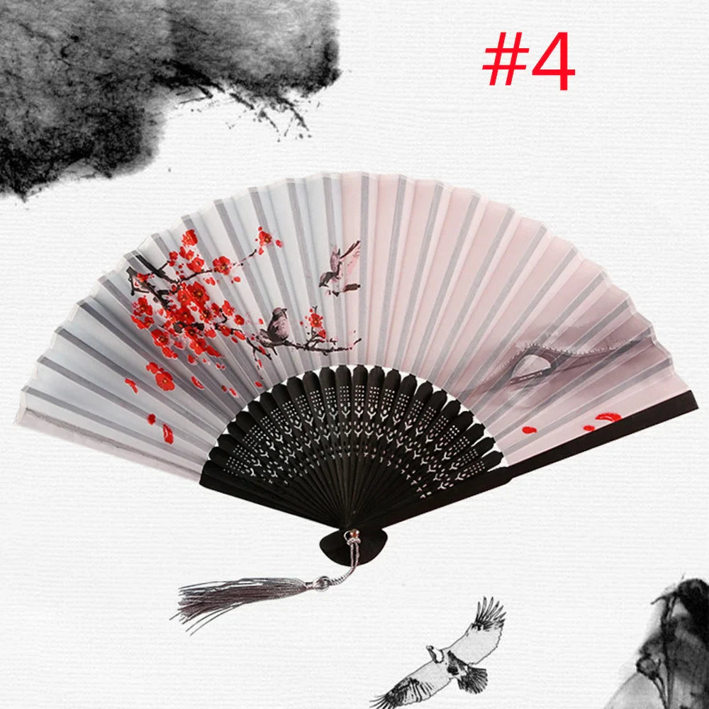 Bamboo Folding Hand Fan – Traditional Asian Art Decor Gift