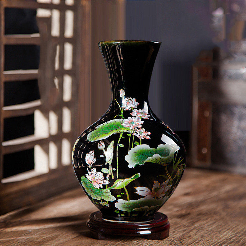 Small Black Pottery Bud Vases – Chinese‑Style Ceramic Ornaments (14 Designs)