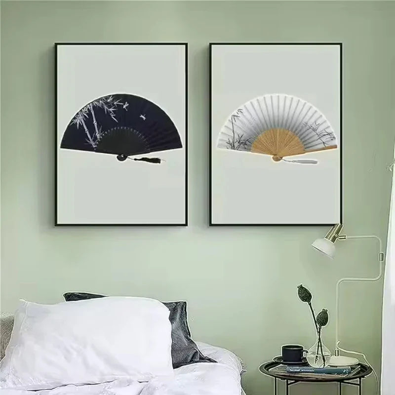 Bamboo Folding Hand Fan – Traditional Asian Art Decor Gift