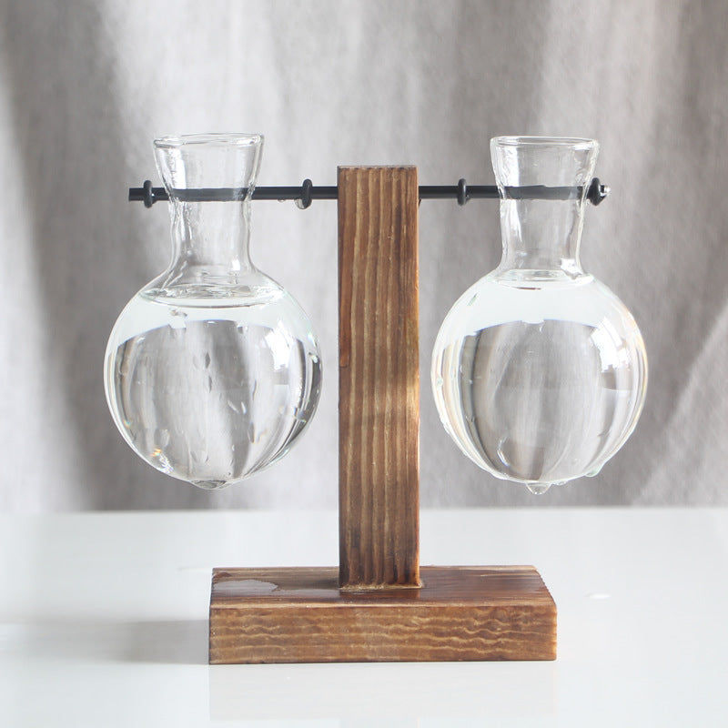 Wooden Frame Holding Glass Vases