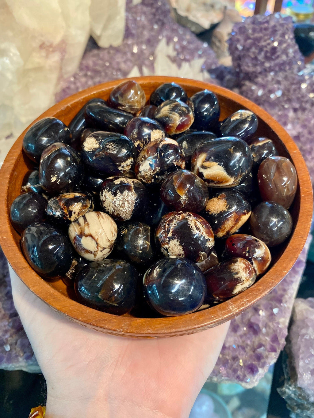 Zebra Amber Tumbled Stone - Balance & Clarity