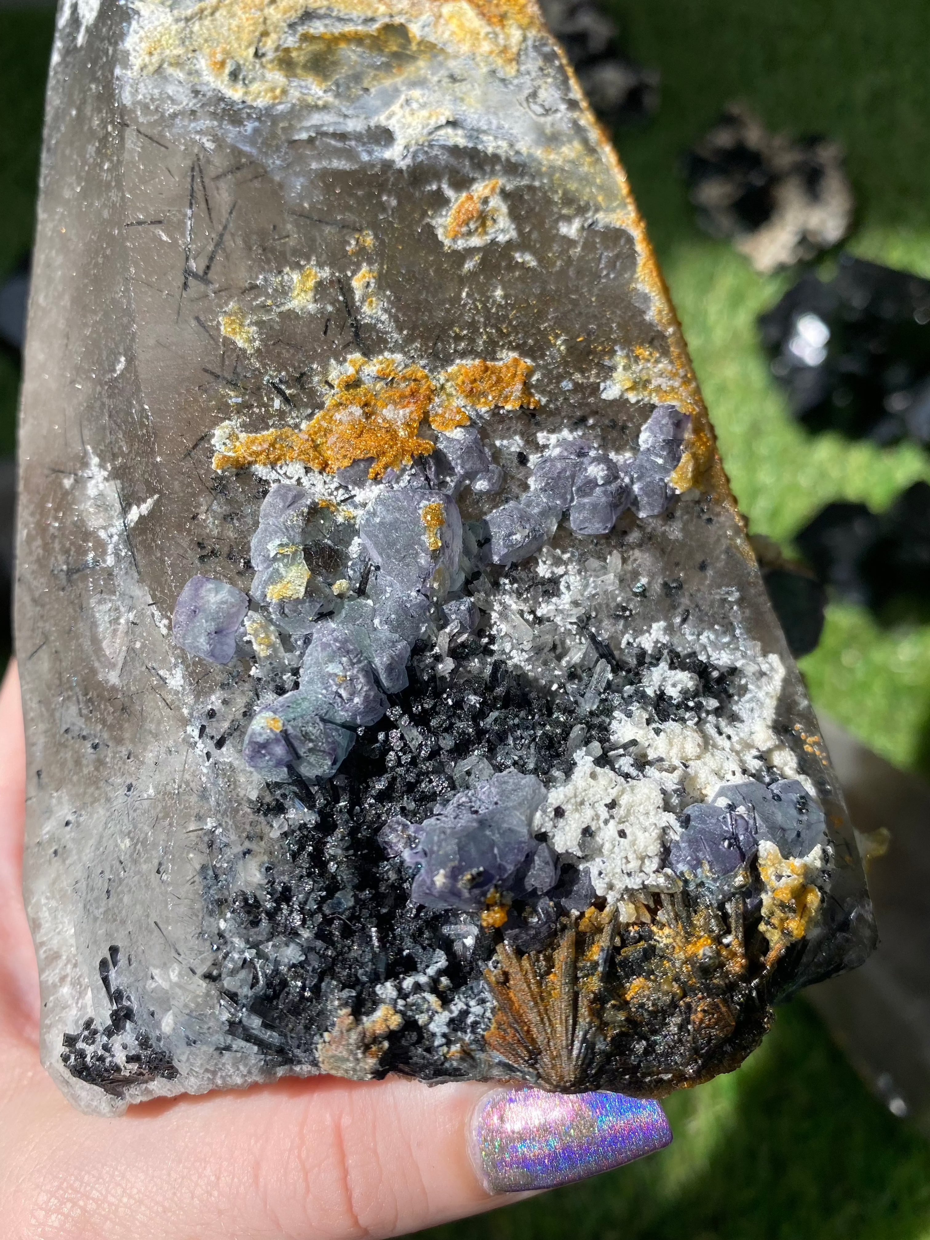 Quartz with Fluorite, Tourmaline and Hyalite Opal from Madagascar | High Grade Collector Mineral